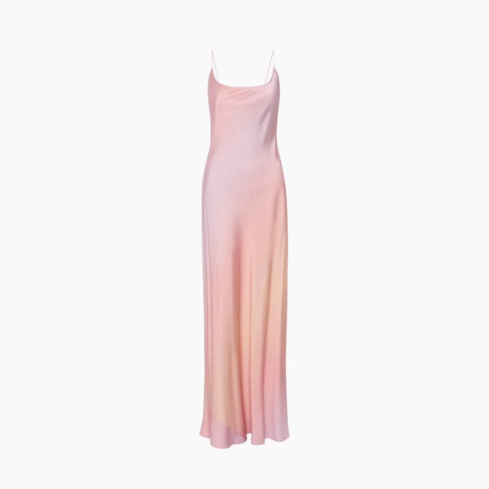 NWT Good American Satin Slip Maxi Dress - sz small - Picture 3 of 13
